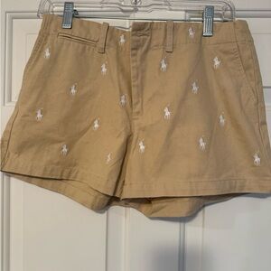 Polo by Ralph Lauren Women's Beige Embroidered Shorts